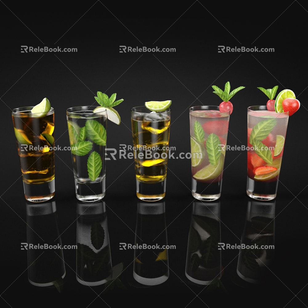 Modern Drinks 3d model