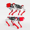 Smart Machines Featuring Two Quadruped Robots Red And White Mechanical Design 3d model