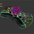 Ergonomic Black Computer Gaming Controller With Joystick Buttons And Comfortable Grip Design