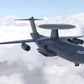 Airborne Early Warning Aircraft Flying With Radar Dome And Registration Number 3412 In Sky