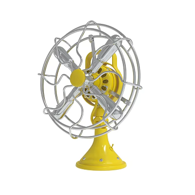Antique old-fashioned electric fan iron fan creative home decorations ornaments photography props 3d model