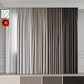 Modern Interior Window Curtains With Gradient Color And Soft Linen Fabric 3d model