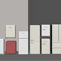 Modern Style Refrigerators And Freezers Collection With White Red And Sleek Designs