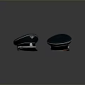 Dark Blue Hats Featuring Badge White Trim on Brim and Brimless Cap Style