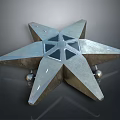 Star Shaped Metal Decorative Structure With Geometric Design And Spherical Supports