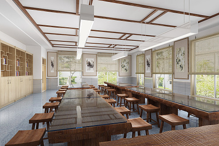 New Chinese Classroom 3d model