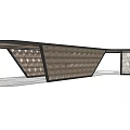 Modern Pergola Design With Curved Roof Wooden Lattice And Circular Opening Structure