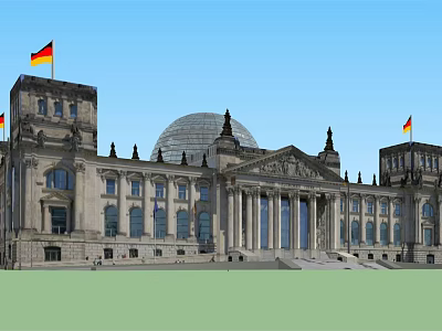 European Office Building Multi-storey Office Building 3d model