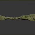 Detailed 3D Terrain Model with Rolling Mountain Ranges Green Vegetation and Yellow Valleys