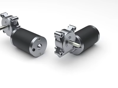 Industrial Electric Motors With Metal Housing Black Components Shaft Mounting Structure Design 3d model