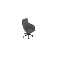 Grey Modern Office Chair With Ergonomic Backrest Comfortable Padded Seat And Rolling Wheels