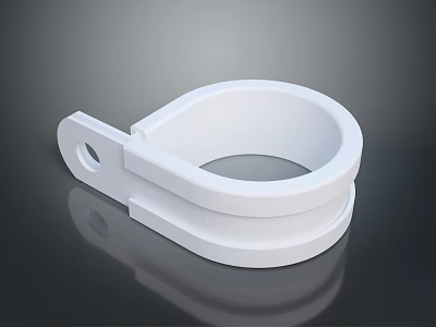 Durable White Circular Clothing Clip For Hanging Garments And Accessories 3d model