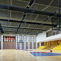 Modern Basketball Court Basketball Hall Basketball Frame Display 3d model