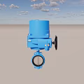 Blue Industrial Valve Actuator Device With Pressure Gauge And Flange Connection