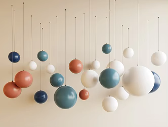 Modern Children's Balloon Pendant Balloon Light Balloon Decoration 3d model