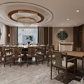 Private Dining Room With Round Table Elegant Chairs And Luxury Decor 3d model