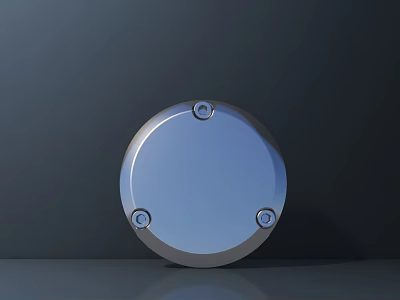 Modern Toilet Round Metal Button Panel With Three Fixed Screws And Sleek Design 3d model