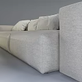 Modern Gray Sectional Sofa With Soft Pillows For Living Room Interior Design 3d model