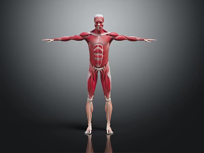 modern human muscle female muscle female body 3d model