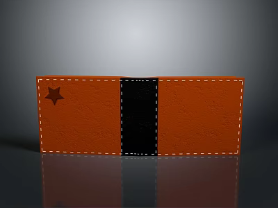 Stylish Orange and Black Daily Accessory with Star Pattern and Stitched Details for Everyday Use 3d model