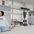 Newdrops Clothing Store Interior With PUMA Apparel Model Display And Shelves