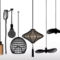 Various Modern Pendant Lights With Woven Metallic And Bulb Shaped Designs For Interior Decor