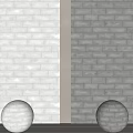 Light And Dark Gray Stone Wall Background With Spherical Decorations For Indoor Space