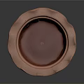 Terracotta Flower Pot With Scalloped Edge And Floral Pattern Garden Decor