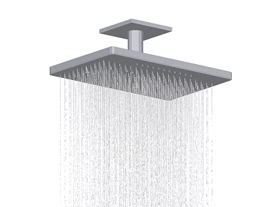 Sleek Square Shower Head Featuring Steady Water Flow And Modern Design Appeal 3d model