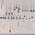 Modern Chandeliers With Various Design Styles And Metal Frames For Decor 3d model