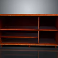 Brown Wooden Display Bookshelf With Multiple Open Shelves And Sturdy Legs