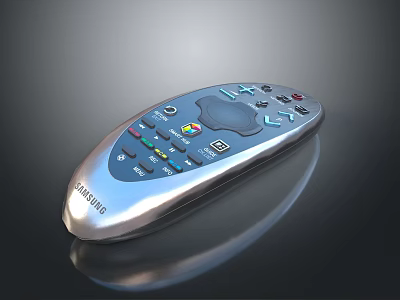 Samsung Modern Remote Control With Colorful Buttons And Ergonomic Grip Design 3d model