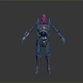 Futuristic Robot Character Featuring Mechanical Body Structure And Metallic Armor Details
