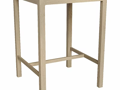 Light Wood Dining Table With Simple Design And Sturdy Cross Support Legs 3d model