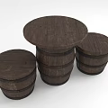 Rustic Wooden Barrel Tables In Different Sizes For Home Decor