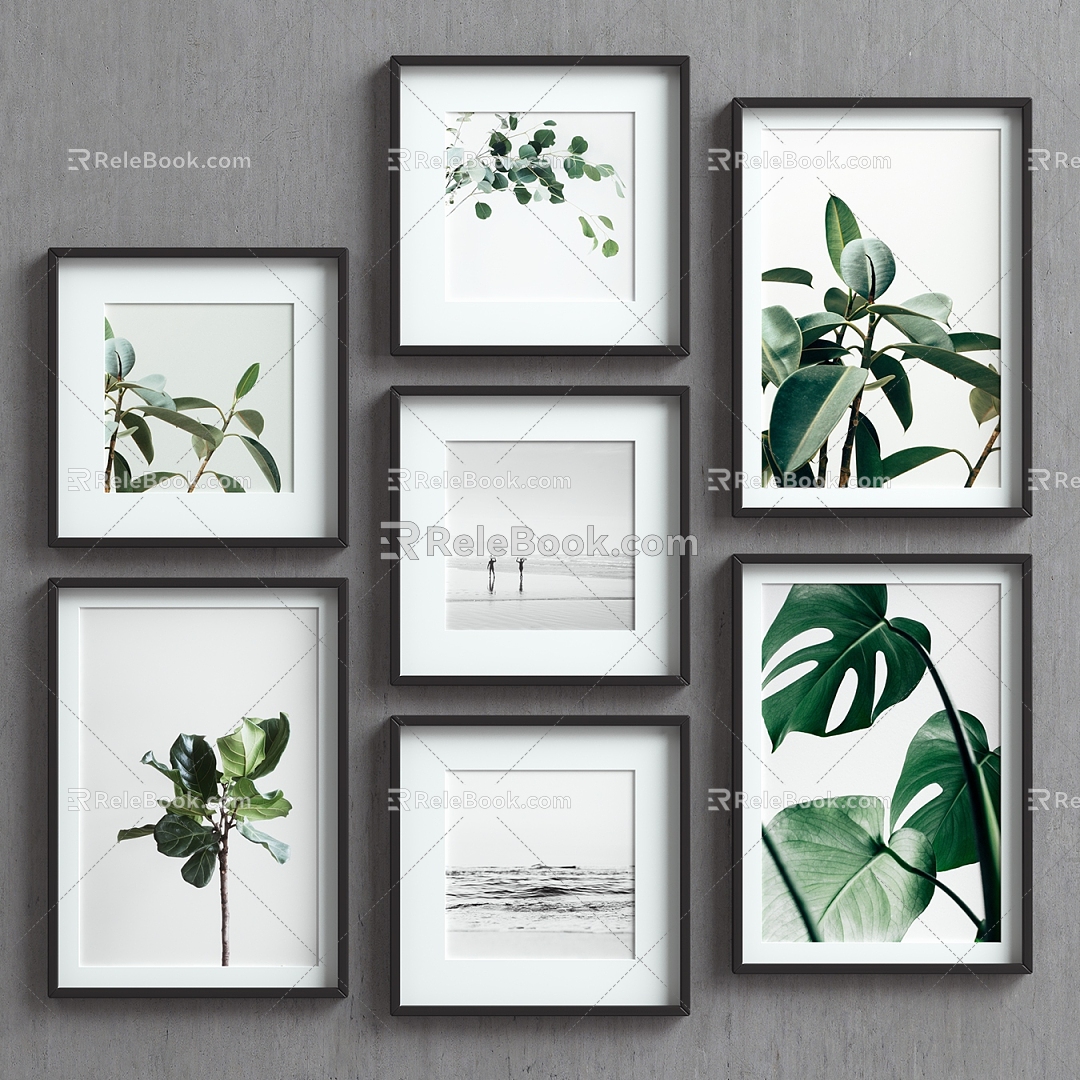 Decorative Painting Hanging Painting Plant Painting 3d model