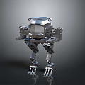 Mechanical Robot Figure with Metallic Structure Silver Body And Mechanical Limbs 3d model