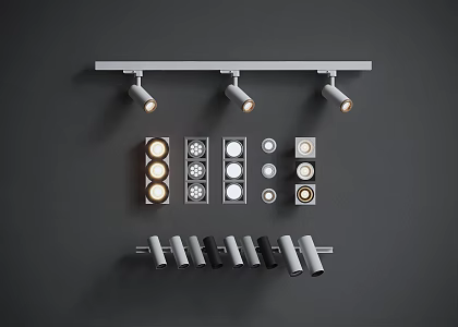 Modern Spotlights Track Lights 3d model