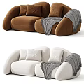 Modern Multiplayer Curved Sofa 3d model