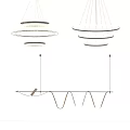 Modern Ring Shaped Chandeliers With LED Lighting And Sleek Hanging Design 3d model
