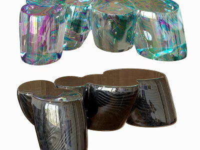 Modern Coffee Table Designs With Transparent Colorful And Dark Metallic Glossy Finishes 3d model