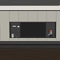 Modern TV Cabinet Design With Built in TV Open Shelves And Neutral Tones
