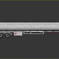 Shiny Silver Fuel Tanker Trailer With Multiple Wheels On Reflective Surface 3d model