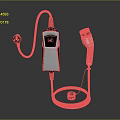 Mobile Digital Charger With Display Screen Black Cable And White Plug