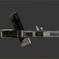 Polygonal Pistol Weapon 3D Model With Metallic Texture And Reflective Surface