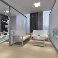 Modern Dental Clinic Interior With Dental Chair Medical Monitor And Green Plant
