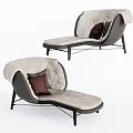 Nordic Recliner Single Sofa Casual Sofa Chaffee Sofa Chair Reading Sofa Pillow 3d model