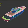 Stylish Blue And White Yacht Design With Brown Deck And Open Cabin