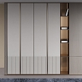 Modern Wardrobe Door Open Book 3d model