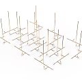 Multiple Modern Metal Chandelier Frames With Golden Color And Sleek Design
